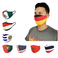 Double Layer Knitted National Flag Face Mask Washable Anti-Fog