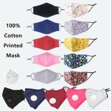 Floral Cotton Face Mask Washable 4-Layer PM2.5 Anti-Smog