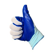 Nylon Blue Nitril Gloves Non-Slip Waterproof Oil-proof Thickened Industrial Protection Gloves