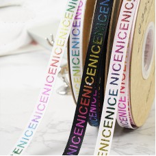 1cm Colorful Hot Stamping Ribbons Flower Gifts Wrapping Ribbons