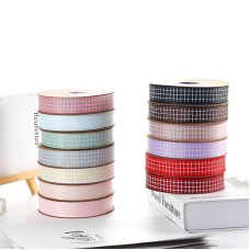 2.5cm Grid Printed Ribbons Flower Gift Packaging