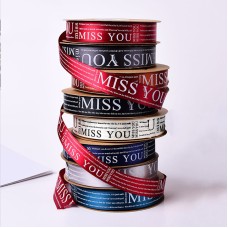 2.5cm Miss You Silk Ribbons Flower Cake Party Gift Packaging