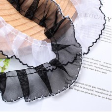 4cm x 4.5meters Pleated Skirt Style Gauze Ribbons Flower Gift Packaging Ribbon