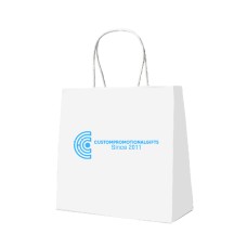 160mm x 230mm x 80mm White Kraft Paper Shopping Bags 2000pcs with CMYK Printing