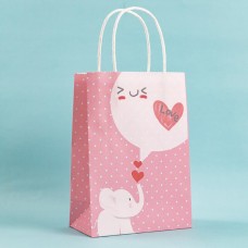 9'' x 9.8'' x 6'' 120g White Kraft Paper Bags Custom CMYK Printing With Your Design 3000pcs