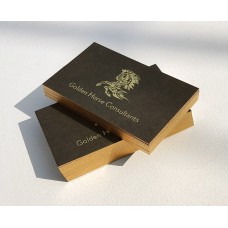 3.5x2 Business Cards Gold Painted Edge Black 38pt 700GSM