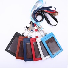 Custom Genuine Leather ID Cards Holder With Lanyards