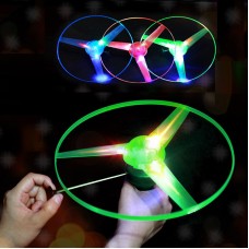 Pull String Flying Luminous UFO Frisbee