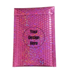 10'' x 13.8'' Metallic Pink Foil Bubble Bags Printing