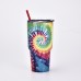 30 OZ Tie Dye Creative Straw Coffee Cups Ice Cups Outdoor