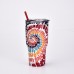 30 OZ Tie Dye Creative Straw Coffee Cups Ice Cups Outdoor