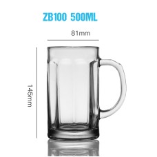 ZB100 500ml 17 OZ Glass Beer Cups Whisky Cups