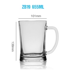 ZB19 655ml 22 OZ Glass Beer Cups Whisky Cups