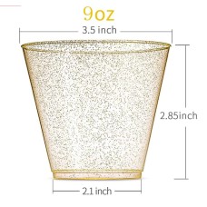 Disposable Gold Silver Power Whiskey Plastic Cups