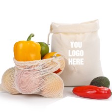 Organic Cotton Mesh Bags Alloy Buckle Mesh Shopping Bags