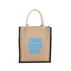 10.2''x13''x4'' Vertical Jute Bags With 1 Side Screen Printing