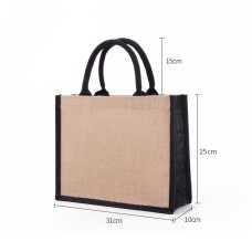 12.2''x9.8''x4'' Jute Bags Horizontal Style With 1 Side Screen Printing