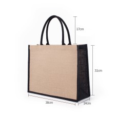 15''x12.2''x5.5'' Jute Bags Horizontal Style With 1 Side Screen Printing