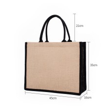 17.7''x13.8''x6.3'' Jute Bags Horizontal Style With 1 Side Screen Printing