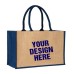 17.7''x13.8''x6.3'' Jute Bags Horizontal Style With 1 Side Screen Printing