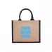 12.2''x9.8''x4'' Jute Bags Horizontal Style With 1 Side Screen Printing