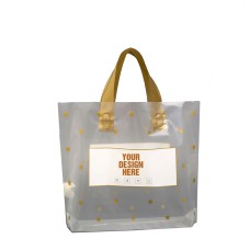 11.8''x10''x2.4'' Custom Clear Shopping Bags With Dots